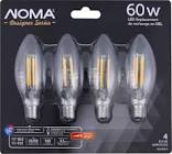 Designer Series LED B10 60W Dimmable Filament Light Bulb, 4-pk NOMA