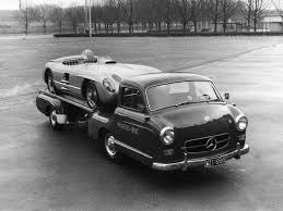 German Cars After 1945 1954 Mercedes W196 R Formula Race Car On Special Truck Www German Cars After 1945 Tumblr Com Www Renntransporter Transporter Rennen