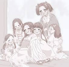 Pregnant Shinbou spending time with the Butterflies girls 😊🦋😊🦋(Art by  Twitter-@KMTnoMMM) | Demon Slayer: Kimetsu No Yaiba Amino