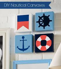 B blingbling navy blue nautical themed bathroom art wall decor, lighthouse steering wheel anchor telescope navigation print pictures modern bedroom decor framed for bay boy 12x12x4panels. Diy Nautical Wall Art In Three Easy Steps Nautical Diy Nautical Canvas Nautical Crafts