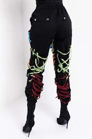 Akira Cotton String Me Up Joggers In Black Lyst