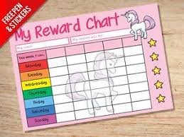 Details About Personalised Unicorn Reward Chart Kids Childrens School Sticker Star Chart
