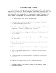 Look at the quiz and answer the questions to practise and improve your reading skills. Origins Earth Is Born Worksheet This Video Covers Three Major Ideas