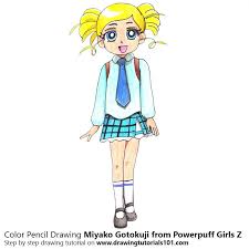 Miyako Gotokuji from Powerpuff Girls Z Colored Pencils - Drawing Miyako  Gotokuji from Powerpuff Girls Z with Color Pencils : DrawingTutorials101.com