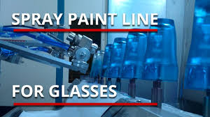 Cam Bardak Boyama Tesisi Glass Spray Paint Line Youtube