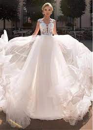 Buy Discount Marvelous Tulle Si Miantan V Neck Neckline 2 In 1 Wedding Dress With Lace Appliques Wedding Dresses Wedding Dresses Lace Wedding Dress Styles