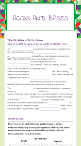 Indicate if the solution is acidic, basic or neutral. Acids And Bases Interactive Worksheet By Kimette Witt Wizer Me