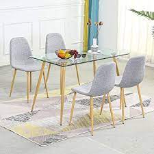 Raleigh discount furniture respects your privacy and use your information with discretion. Buy Stylifing Dining Table Set Modern Dining Room Table Set For 4 With Tempered Glass Top Dining Table And 4 Fabric Modern Chairs Home Kitchen Dining Room Office Waiting Room Use Online