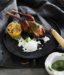 Roast Quail With Yoghurt And Celery Recipe Quail Recipes Recipes Roasted Quail