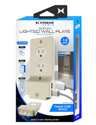 Duplex Lighted Wall Plate W Dual Usb Ports 2 4amp