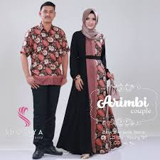 Batik kombinasi toyobo dan wolfis gamis : Arimbi Couple Black By Shofiya Butik Keisha