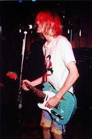 Kool Aid Kurt With His Iconic Sunburst Tele That Was Painted Blue Later On Kurt Cobain Photos Kurt Cobain Nirvana