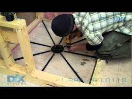 The quick pitch center ring and float sticks are designed to stay in the floor providing reinforcement to the. How To Prep Floor Pre Pitch Mortar Installation Step 1 In Dix Systems Oneliner Youtube