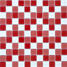 30 >> 50 >> 100 >> 200 >>. Mosaikmatte Glas Rot Weiss Mix Translucent 30 Cm X 30 Cm Kaufen Bei Obi