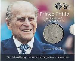 2017 Royal Mint Prince Phillip Life Of Service Uk 5 Pound Brilliant UNC  Coin