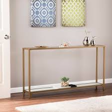 Gallagher Gold Metal Console Table Narrow Console Table Metal Console Glass Console Table