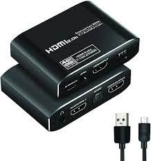 Buy Tobo 4K@60Hz HDMI 2.0b Audio Extractor with 7.1CH Atoms, HDMI to HDMI +  HDMI 7.1CH + Optical Toslink SPDIF + 3.5mm Audio, HDMI Audio Embedder  Converter Adapter for PS5, Xbox, Fire