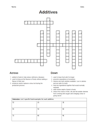 Home answers public health & safety what is a food additive? Additives Crossword New Spec Aqa Gcse Aqa As Level Teaching Resources