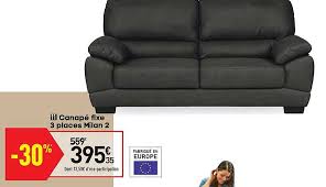 Il dispose aussi de rangements sous l'assise pour. Offre Canape Fixe 3 Places Milan 2 Chez Conforama