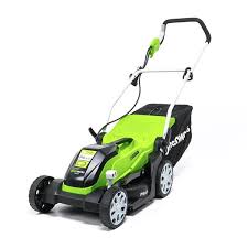 Single lever, 6 cutting height adjustments. Greenworks Corded Electric Lawn Mower 9 Amp 14 In Lowe S Canada