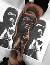 @oh.my.tat • 2 pieces • size: Ski Mask Mask Gangster Girl Tattoo Novocom Top