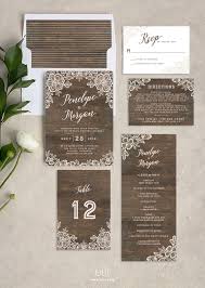 Rustic Wedding Invitation Suite With Romantic Lace And Woodgrain Background Lace Wedding Invitations Minted Wedding Invitations Country Wedding Invitations