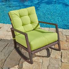 Ebern Designs Albrechtice Outdoor Rocking Chair With Cushions Reviews Wayfair In 2020 Patio Rocking Chairs Outdoor Wicker Rocking Chairs Wicker Rocking Chair
