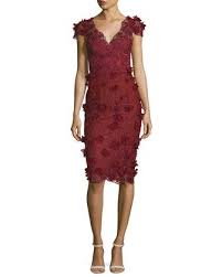 Marchesa Notte V Neck 3d Petal Sheath Cocktail Dress Designer Cocktail Dress Dresses Cocktail Dress
