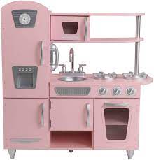 Kidkraft uptown espresso kitchen with 30 piece play food w. Amazon Com Kidkraft Vintage Kitchen In Pink Toys Games
