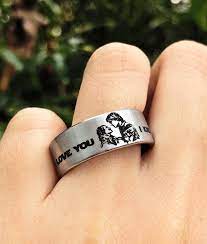 I Love You I Know Ring Couple Rings Star Wars Rings Han Solo Princess Leia Wedding Bands Anniversary Ring Star Wars Ring Couple Rings Anniversary Rings