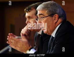 Andrew Bonfield, Cadbury Chief Finance Officer, Cadbury Chairman Roger Carr  and Todd Stitzer, Cadbury Chief Executive, after a press conference at  Goldman Sachs, in London Stock Photo