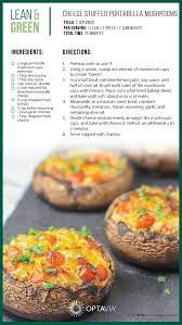 Cheese Stuffed Portabella Mushrooms Lean Eating Lean Protein Meals Lean And Green Meals