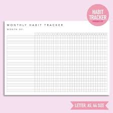 This one is a great option if you are new to the habit. Monthly Habit Tracker Printable Instant Download Pdf In 2021 Habit Tracker Printable Habit Tracker Habit Tracker Bullet Journal
