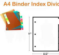 Multicolor Index Divider Sheets, 11 Holes Punched, A4 Size ...