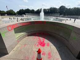 Trump admin investigating graffiti and soap bubbles at World War II Memorial