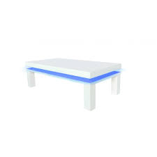 Simple square and rectangular shapes are an ideal fit in a busy family. White Gloss Coffee Table Led Lights No5a Interiors