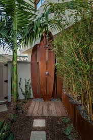 The little nook benefits from tree shade and has a bench built into. Rustic Tropical Outdoor Shower Ideas Novocom Top