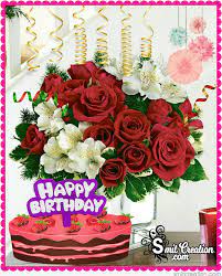 Birthday wishes in your own words. Happy Birthday Flower Bouquet With Cake Smitcreation Com