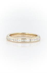 Channel Set Baguette Diamond Ring In 14k Yellow Gold 1 2 Ct Tw Blue Nile Baguette Diamond Rings Baguette Diamond Baguette Diamond Band