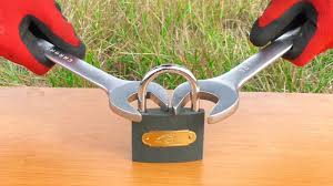 Use a bolt cutter to cut through the top curved part of the padlock. How To Open A Padlock Without A Key Youtube