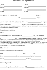 horse lease agreement template free download speedy template