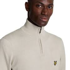 Lyle & Scott Cotton Merino Half Zip Sweater Men