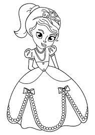 Ausmalbild die kleine Prinzessin gratis ausdrucken