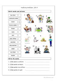 Use our word family printable worksheets to teach your child the beginning steps of how to read short words. Vocabulary Matching Worksheet Jobs 1 English Esl Worksheets For Distance Learning And Physical Classrooms