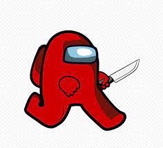 Hd Red Among Us Character Walking Holding Knife Png Citypng Png Character Red