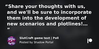 SlutCraft game text | Poll | Shadow Portal en Patreon