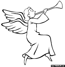 Audio baltimore catechism, catholic worksheets, catholic ebooks, and catholic coloring pages: Christmas Angel Online Coloring Page