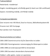 Chronologisch Cv Voorbeeld Pdf Gratis Download