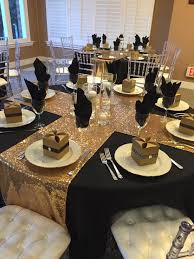 Black And Gold Decorations For Table Gold Party Decorations Black Gold Party 60th Birthday Party