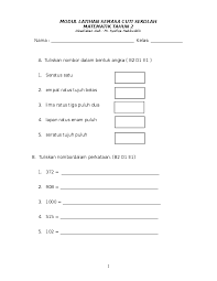 Matematik latihan 2 mei 2015 (kertas 2 kelantan). Doc Modul Latihan Semasa Cuti Sekolah Matematik Tahun 2 Syafiqa Hjhabib Academia Edu